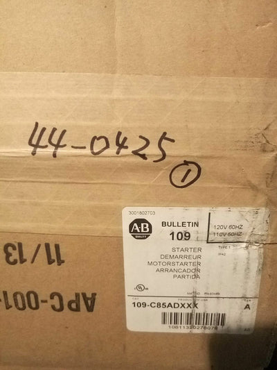 - 1x NEW IN BOX Allen Bradley MOTORSTARTER BULLETIN 109 109-C85ADXXX