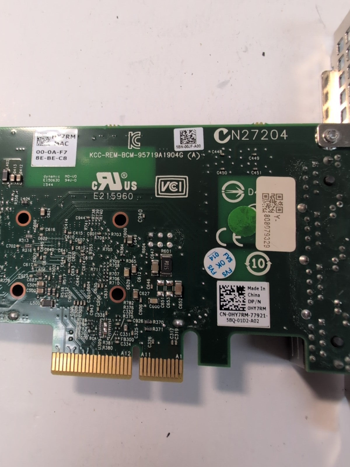 Dell HY7RM Broadcom NetXtreme 1GB Quad-Port Ethernet Server Adapter -
