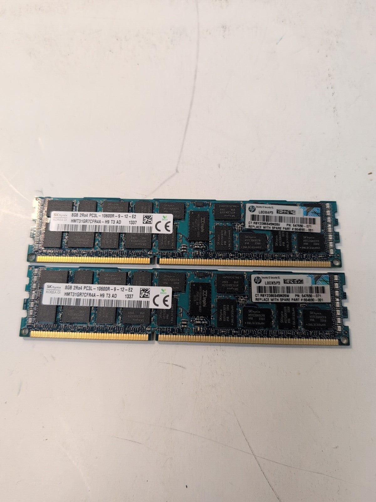 🔥 16GB (2X8GB) PC3L-10600R 1333MHz DDR3 SK  ECC SERVER RAM HMT31GR7CFR4A-H9 -