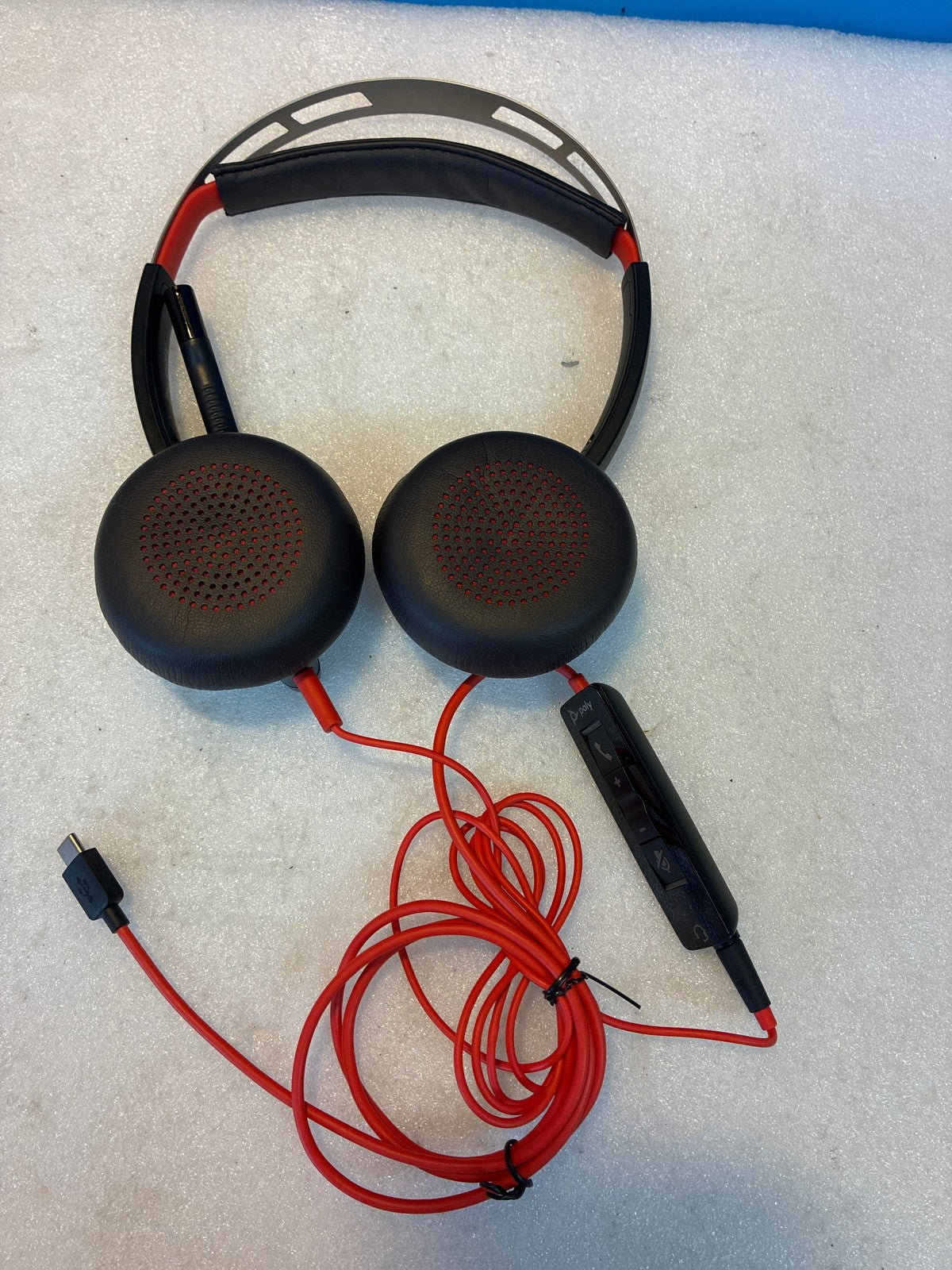 🔥 Poly Blackwire C5220 USB-C Stereo Headset Black Red On-Ear Wired