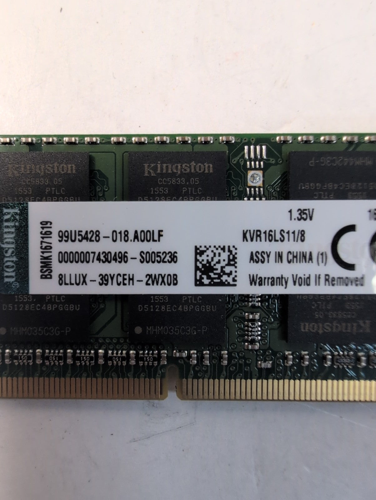 🔥 Kingston KVR16LS11/8  8GB DDR3L 1600 SODIMM Laptop Memory -