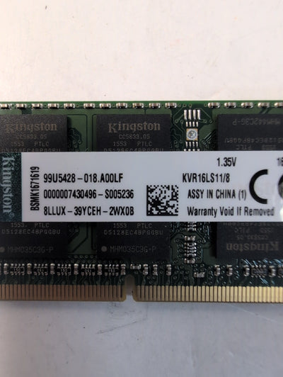 🔥 Kingston KVR16LS11/8  8GB DDR3L 1600 SODIMM Laptop Memory -