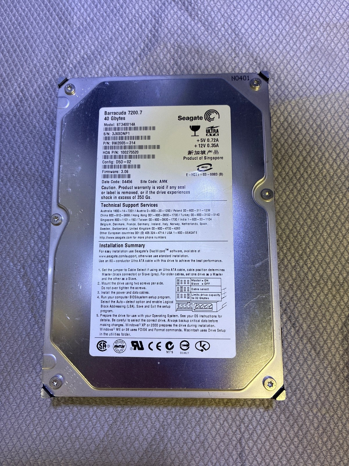 🔥 Seagate Barracuda 7200.7 ST340014A 40GB IDE ATA 3.5 in Desktop Hard Drive