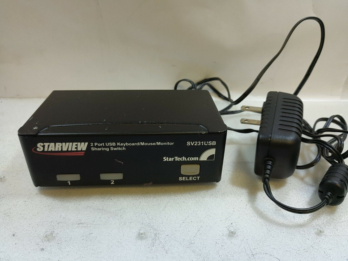 - StarTech Starview 2-Port USB KVM Switch SV231USB with adapter