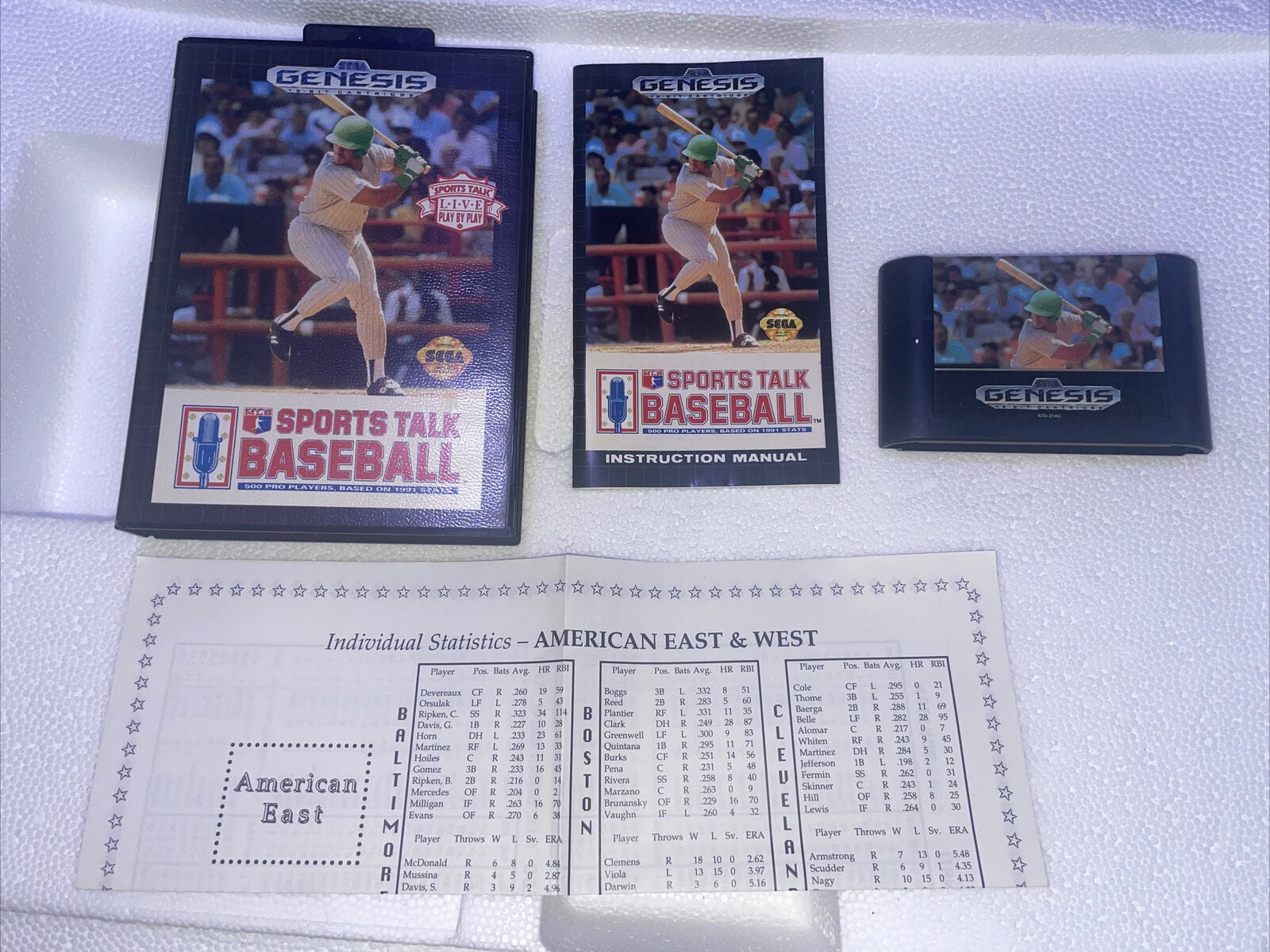 (Nice condition) Sports Talk Baseball Sega Genesis Complete with  manual
