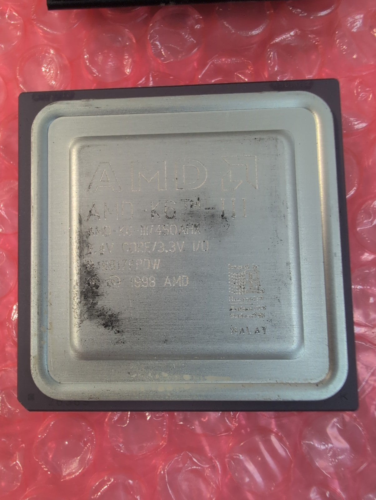 🔥 AMD K6-III 450AHX 2.4V Core 3.3V 450MHz Super Socket 7 CPU with Fan Tested -