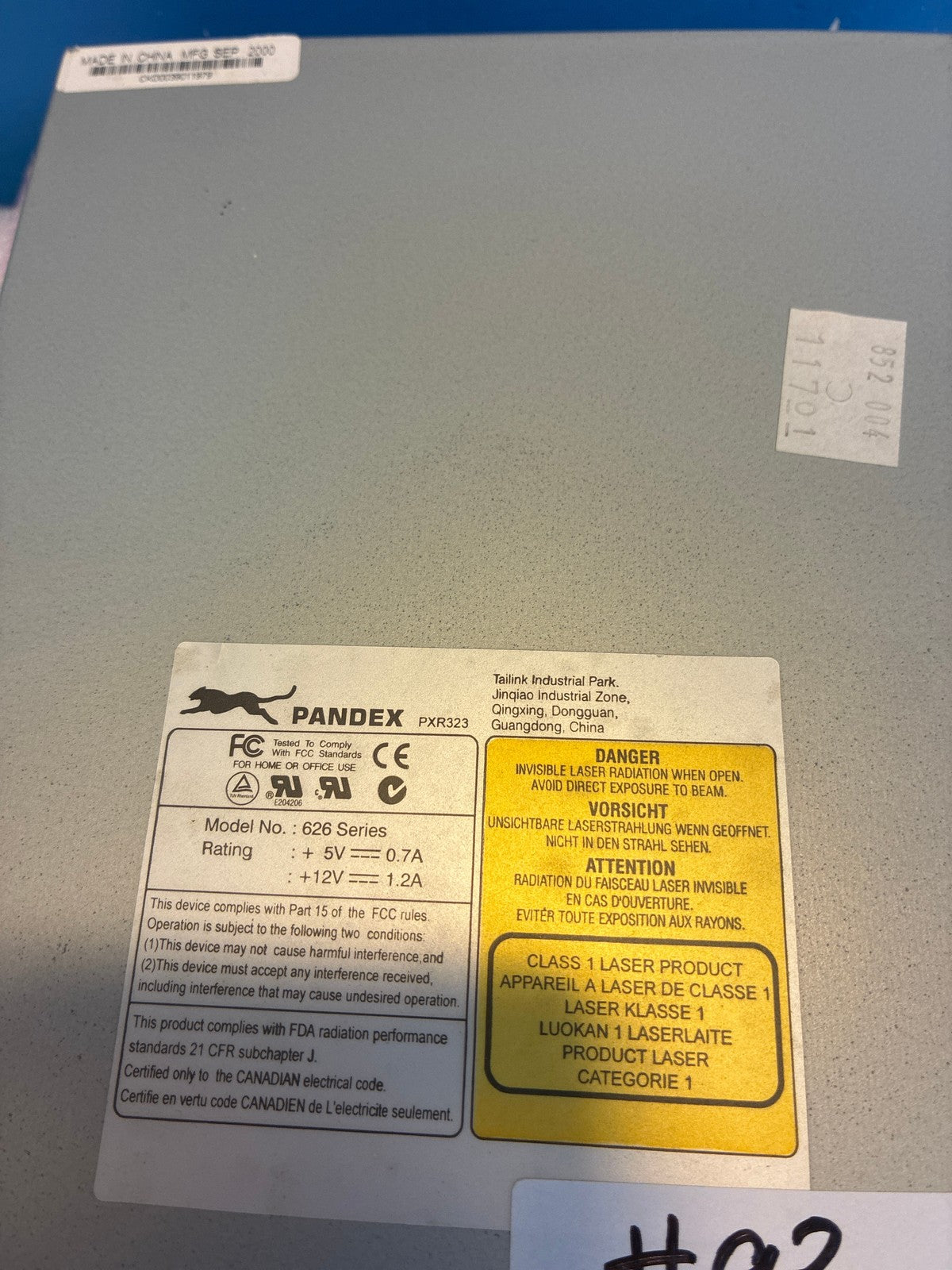 Rare 🔥 Pandex PXR323 50x Max Internal IDE CD-ROM Drive 5.25 in Beige