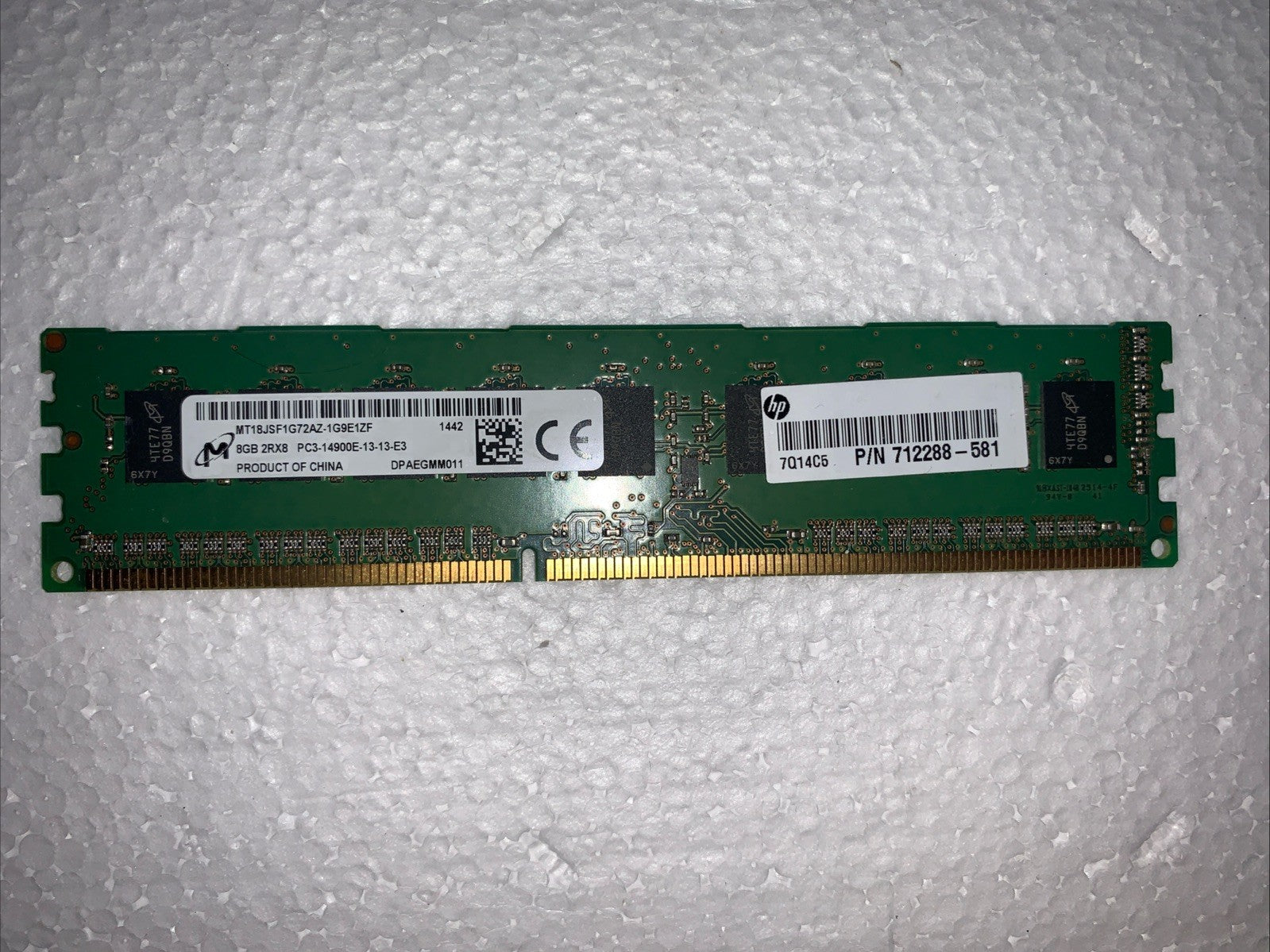 🔥 HP / Micron 8GB DDR3-1866 PC3-14900E ECC UDIMM 2Rx8 Server RAM 712288-581
