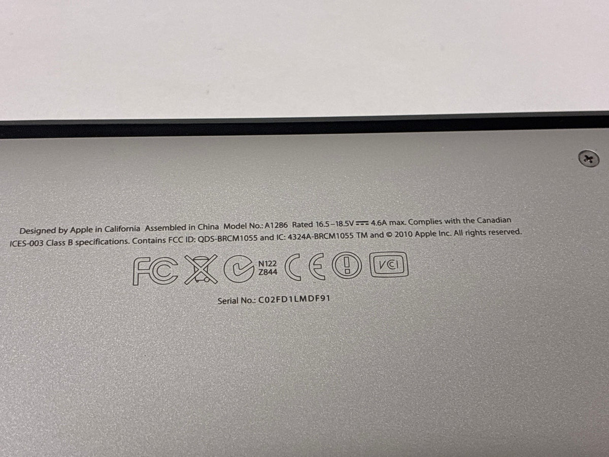 🔥 Apple MacBook Pro 15-inch A1286 2010 Silver Aluminum Laptop Intel Core i5