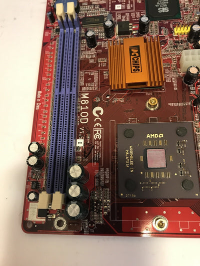 PC Chips M810D V7.5 MicroATX AMD 462/A Motherboard With CPU (No Fan)