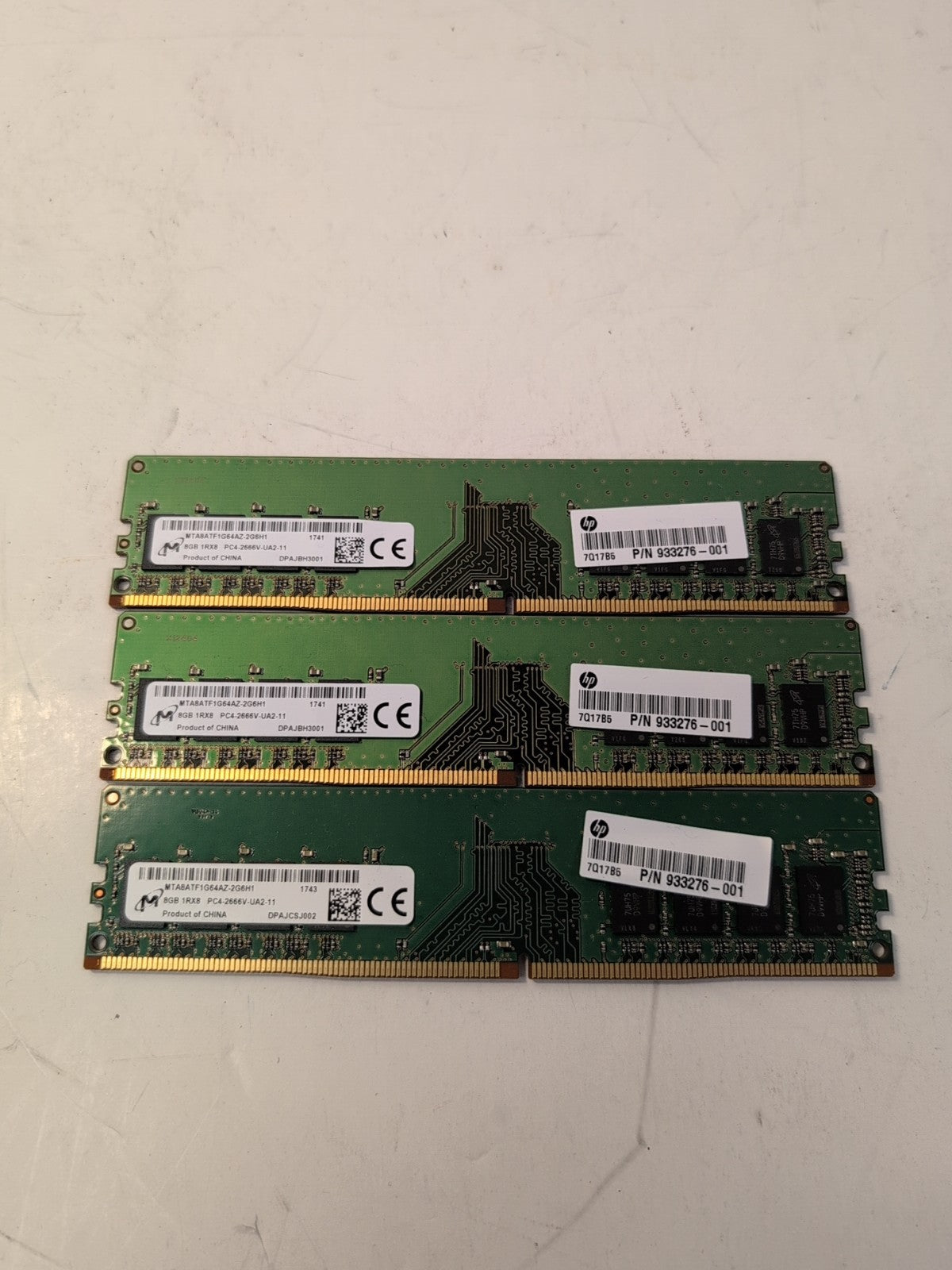 🔥 Micron 24GB (3x8GB) RAM DDR4 2666MHz MTA8ATF1G64AZ-2G6H1 DESKTOP MEMORY -