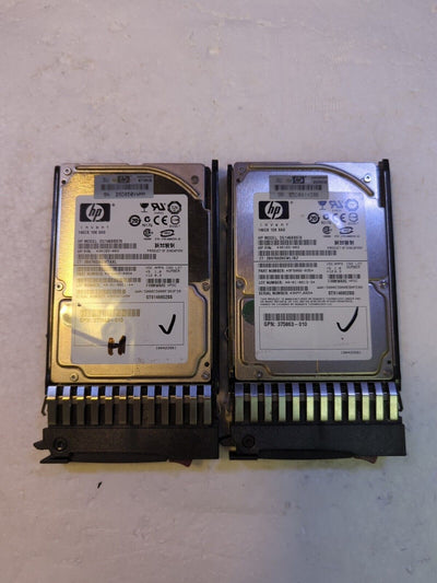 - 2x HP 430165-003 DG146BB976 146GB 10K SAS 2.5" HDD w/ Tray 432320-001 TESTED 