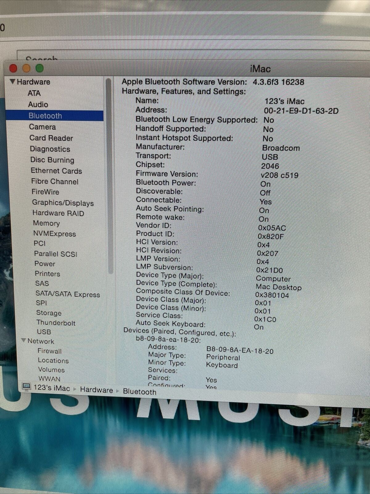 Nice ~ Apple iMAC A1224 Mid-2008 20" Intel Core 2 Duo 2.4G 4GB 250G OSX 10.10.5
