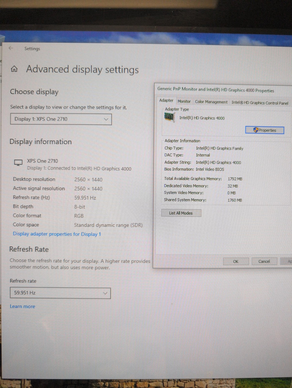 Dell XPS One 2710 27" All-in-One Touch Desktop i7-3770S/8GB RAM/2TB HDD/Win 10 -
