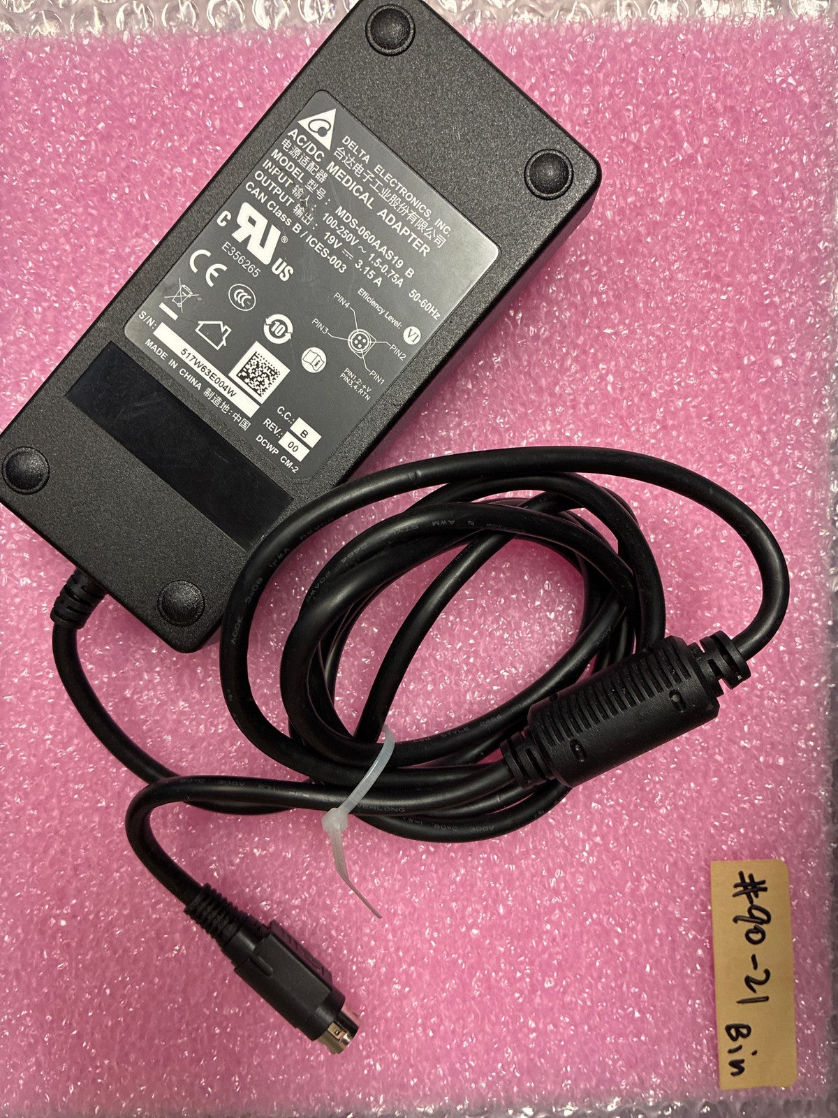 🔥 Delta Electronics MDS-060AAS19B Medical AC/DC Power Adapter 19V 3.15A Black
