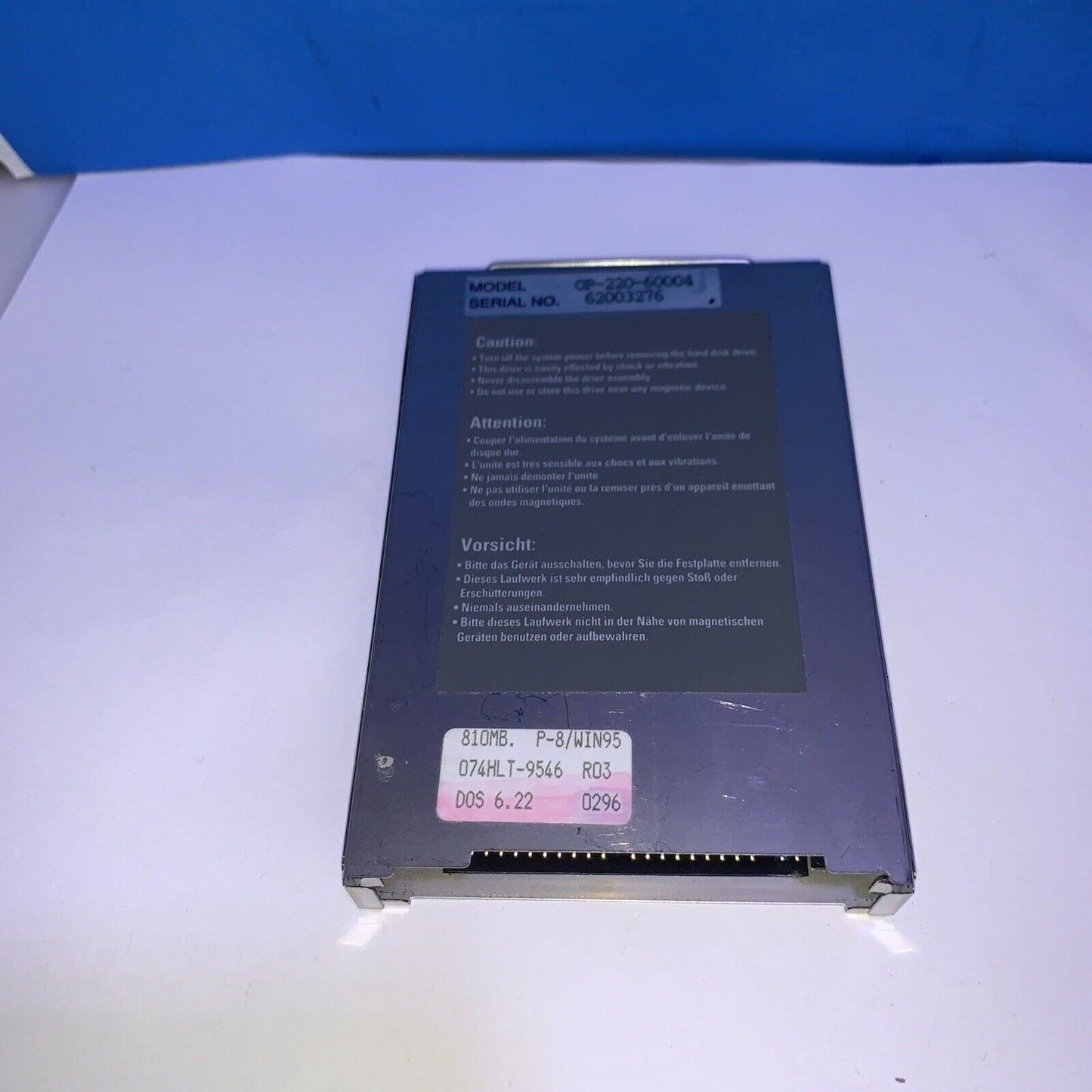 Vintage NEC OP-220-60004 810mb laptop Hard Disk (tested working)