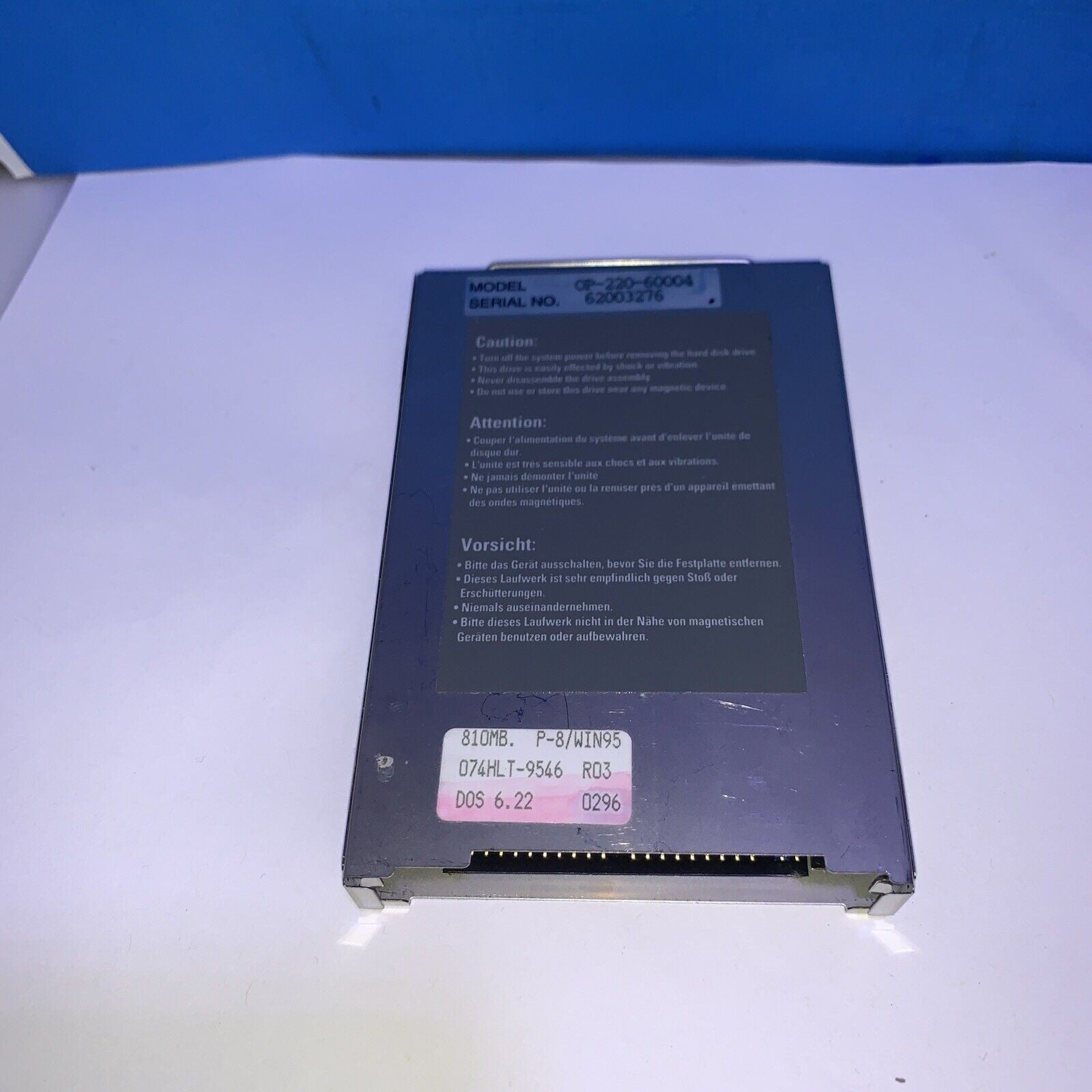 Vintage NEC OP-220-60004 810mb laptop Hard Disk (tested working)