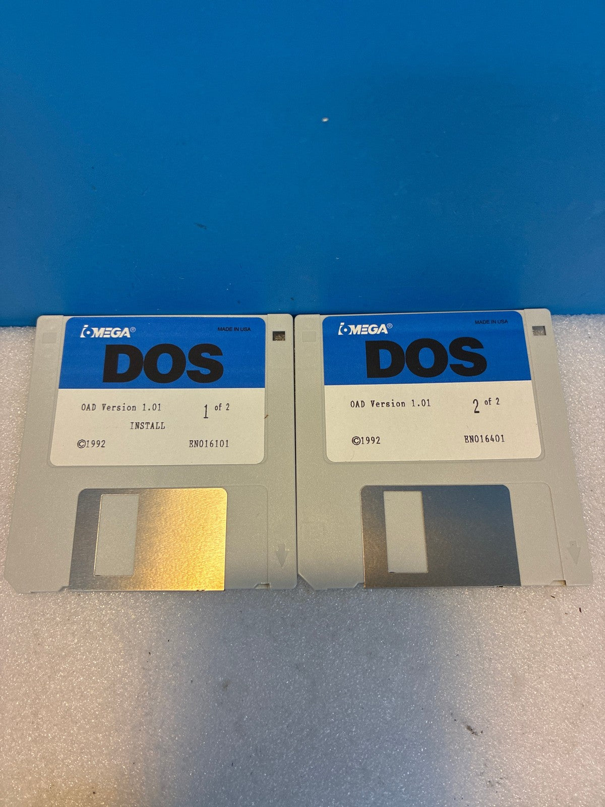 🔥 Iomega DOS OAD Version 1.01 3.5" Floppy Disk 2-Disk Set Vintage 1992