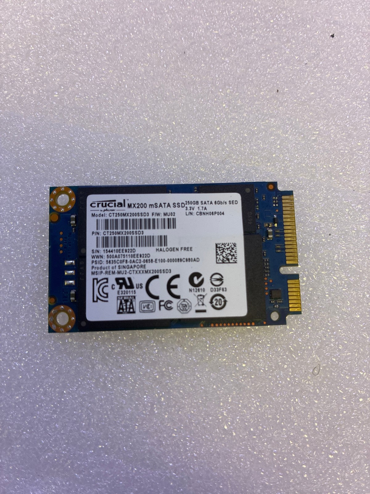 🔥 Crucial MX200 250GB mSATA SSD CT250MX200SSD3 Internal Solid State Drive
