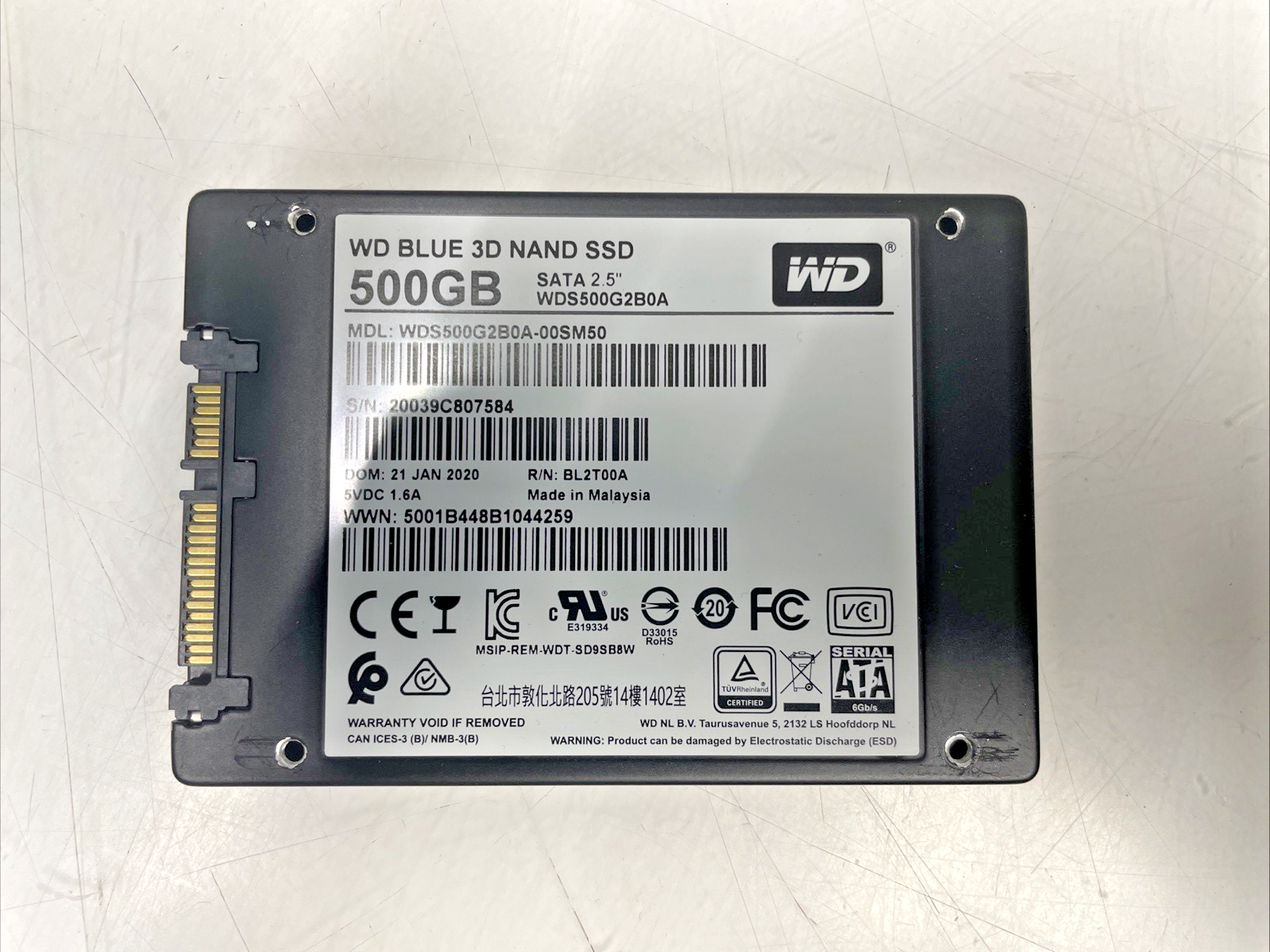 🔥 Western Digital Blue WDS500G2B0A-00SM50 500GB 2.5" SATA  SSD(100% Health) +