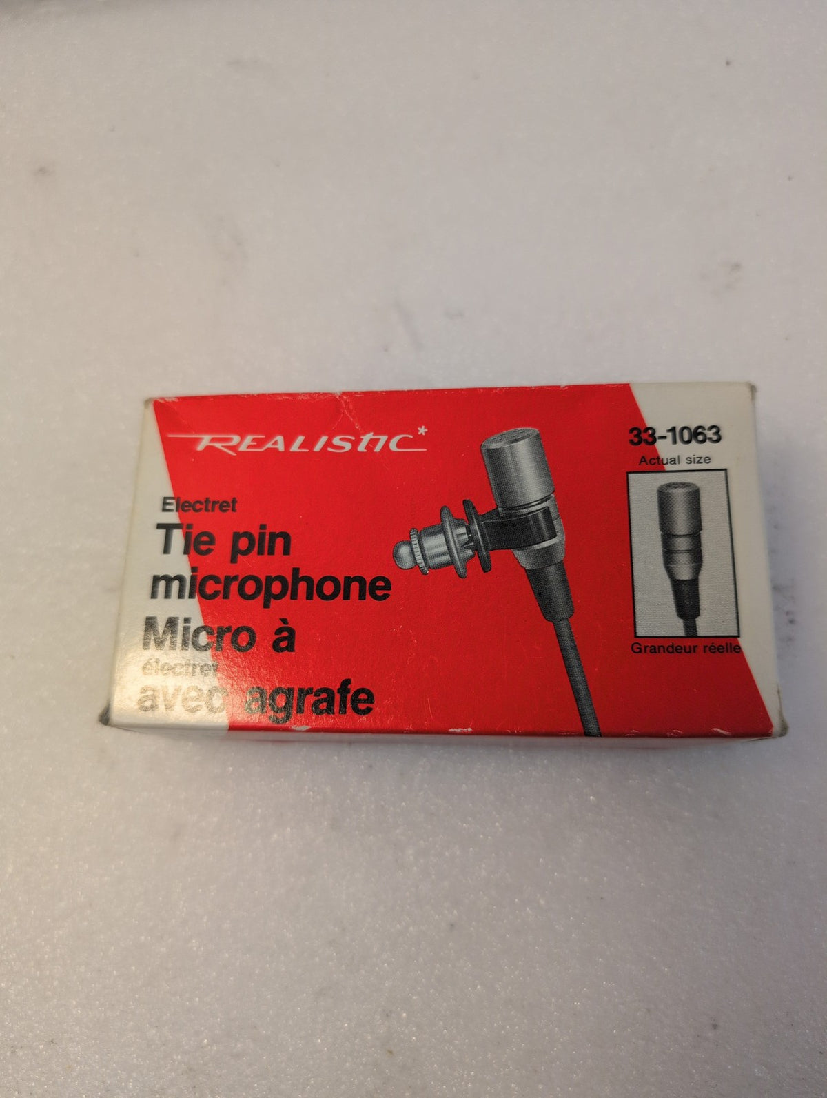 🎸 Realistic Electret Tie Pin Lavalier Microphone 33-1063 Omnidirectional