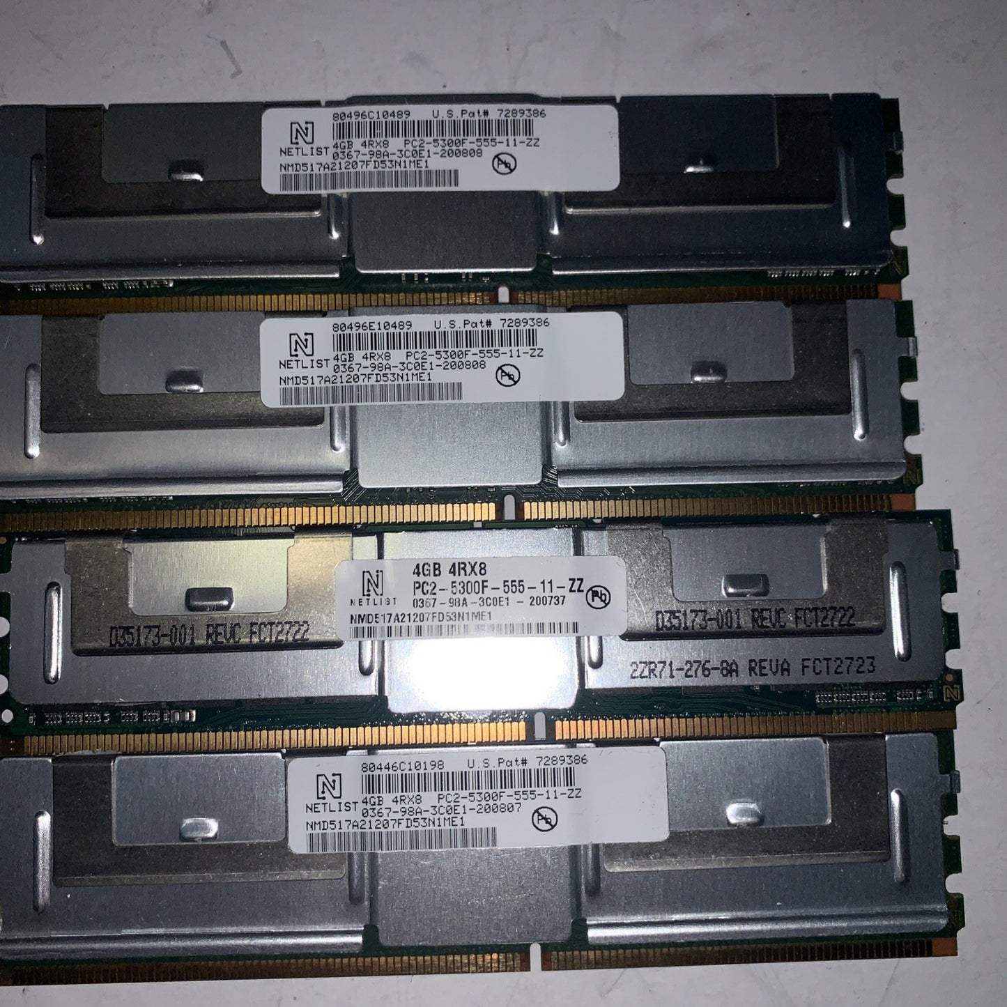 Lot of 8 Netlist 4GB PC2-5300F DDR2 ram memory (for servers & Apple)