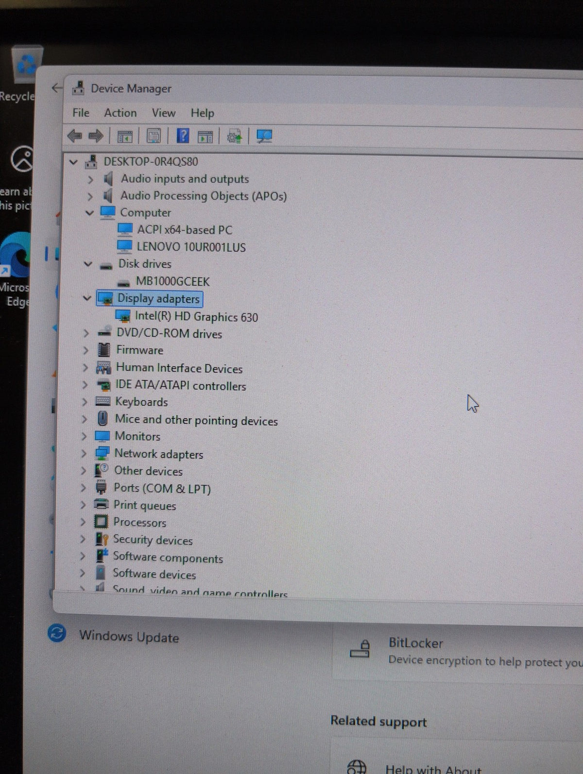 Lenovo ThinkCentre M710e 10UR001LUS SFF Desktop i5-7400 8GB RAM 1TB HDD Win 11 -