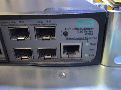 🔥 HPE 1920 JG928A 48-Port POE+ GBE Rackmount Switch With Ears Tested -