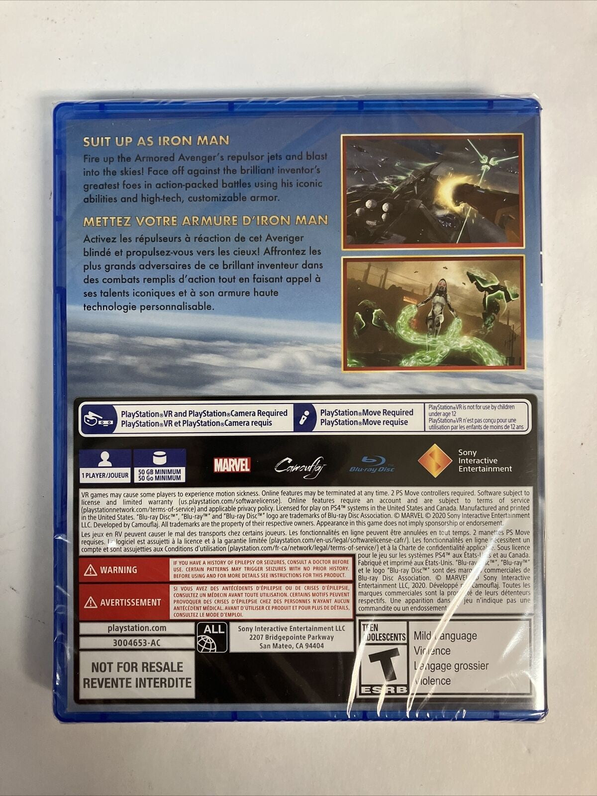 (New & Sealed) MARVEL Iron Man VR Video Game For Sony PlayStation 4 ~