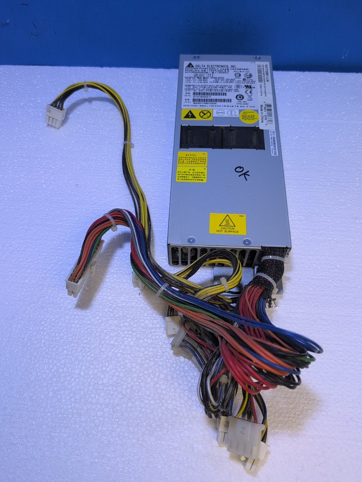 DELTA 600W Server Power Supply KGT20M1-LW TDPS-600CB  for Lenovo TESTED -