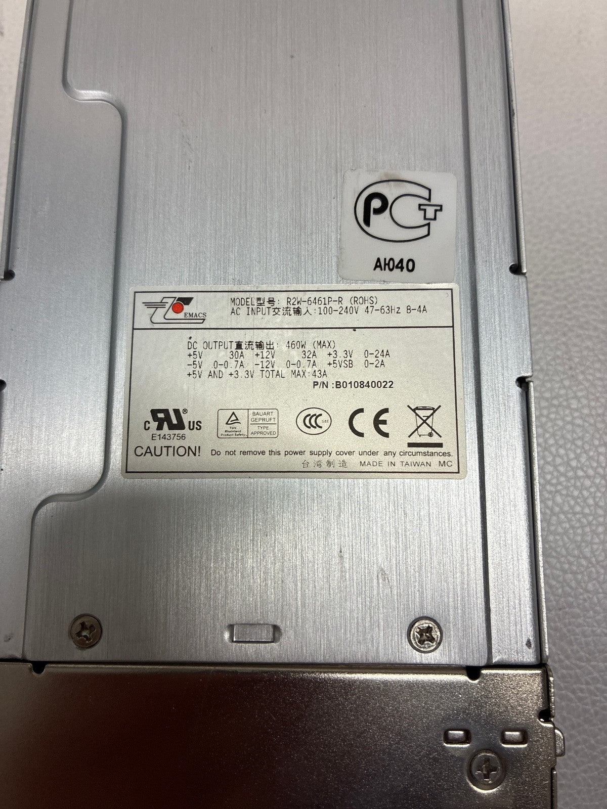 🔥 Emacs R2W-6461P-R 460W Redundant Hot-Swap Server Power Supply