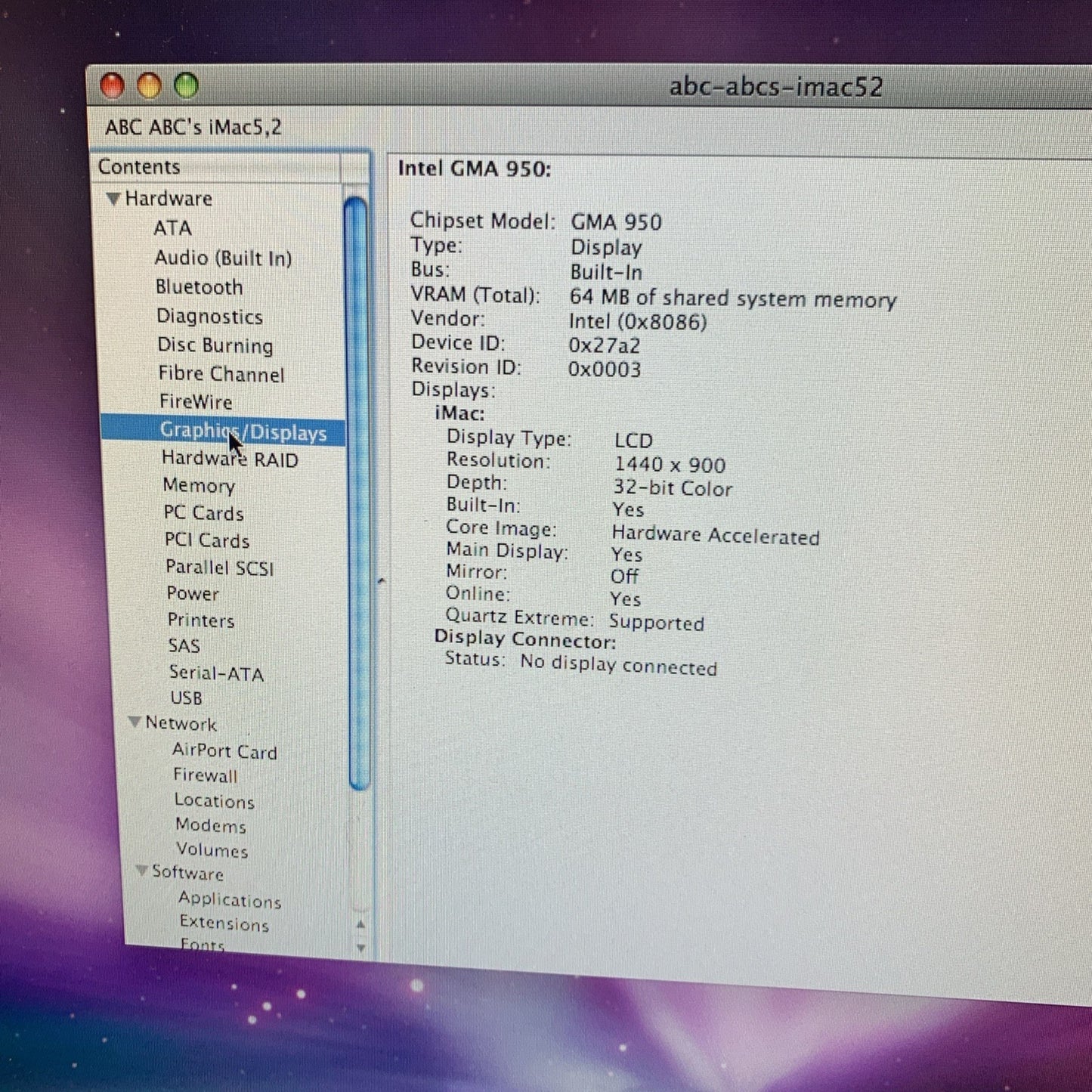 Nice ~ Apple iMac 17" Intel Core Duo 1.83Ghz 2GB RAM 160GB OS X 10.5