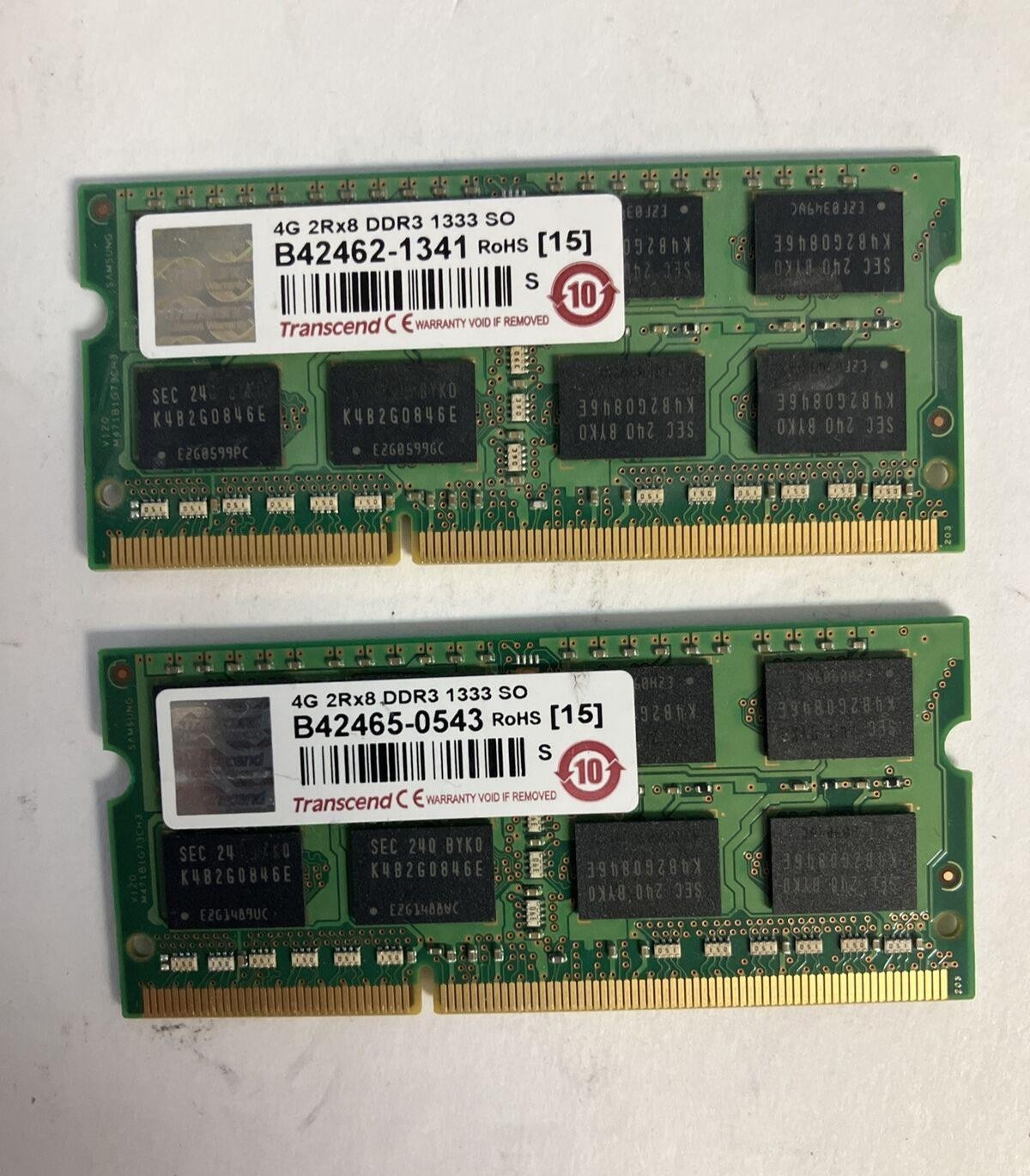 (14x 4GB) Transcend PC3L-10600 DDR3-1333 2Rx8 SO-DIMM Laptop RAM Memory