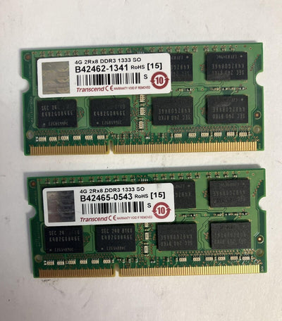 (14x 4GB) Transcend PC3L-10600 DDR3-1333 2Rx8 SO-DIMM Laptop RAM Memory