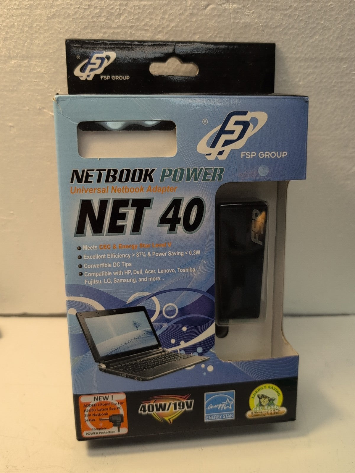 🔥 NEW IN BOX FSP GROUP Net 40 Netbook Power 40W/19V Universal Netbook Adapter -