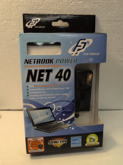 🔥 NEW IN BOX FSP GROUP Net 40 Netbook Power 40W/19V Universal Netbook Adapter -