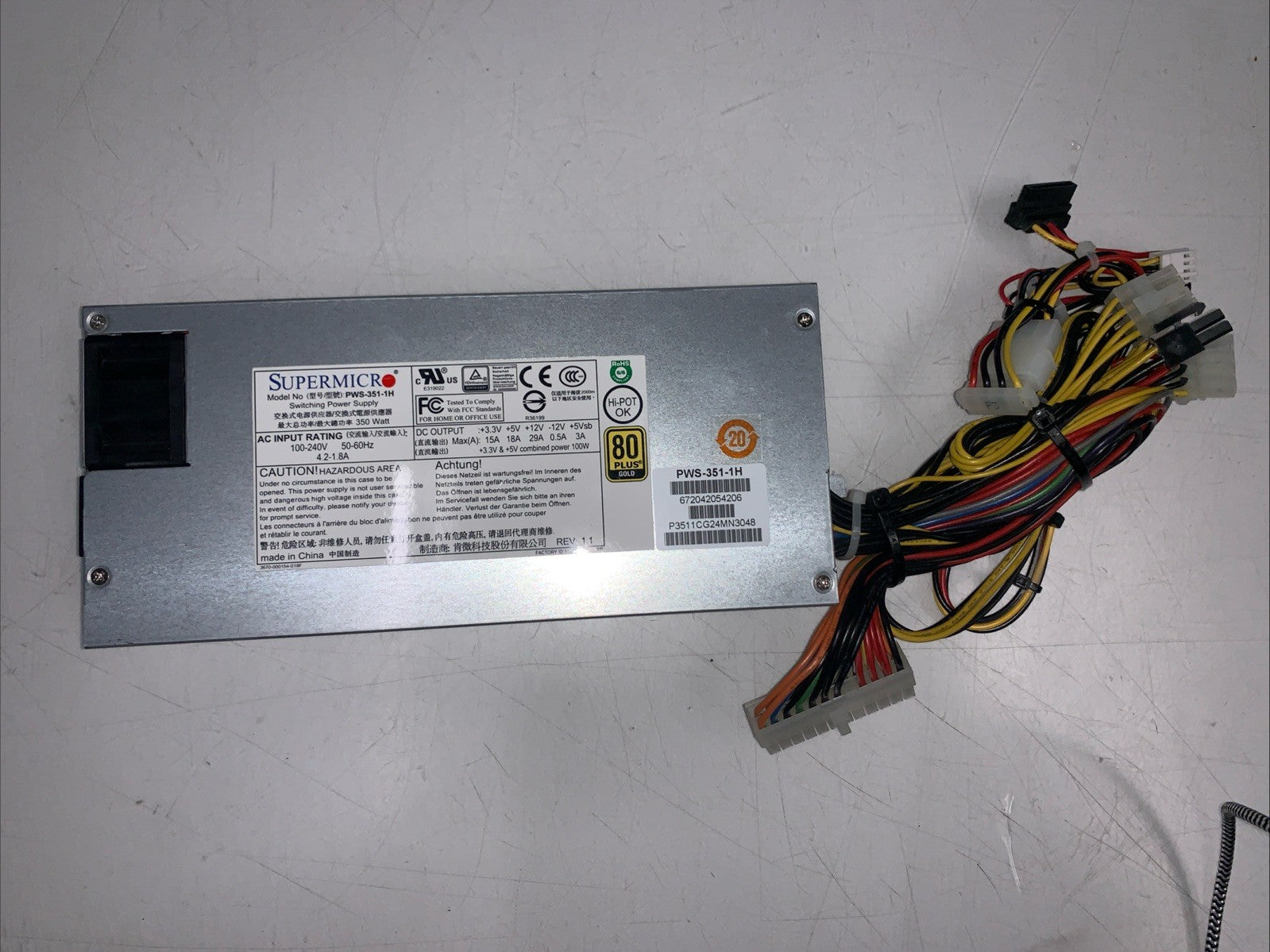 🔥 SuperMicro PWS-351-1H 350W Server Power Supply Unit