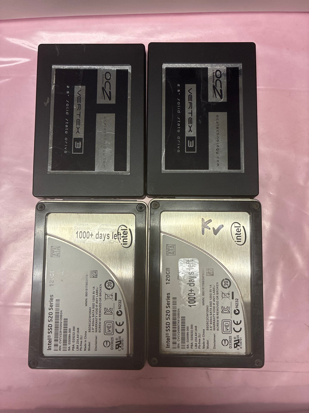 4 x 🔥 OCZ Vertex 3 & Intel 520 120GB 2.5" SATA III SSD (1000 days lifetime left