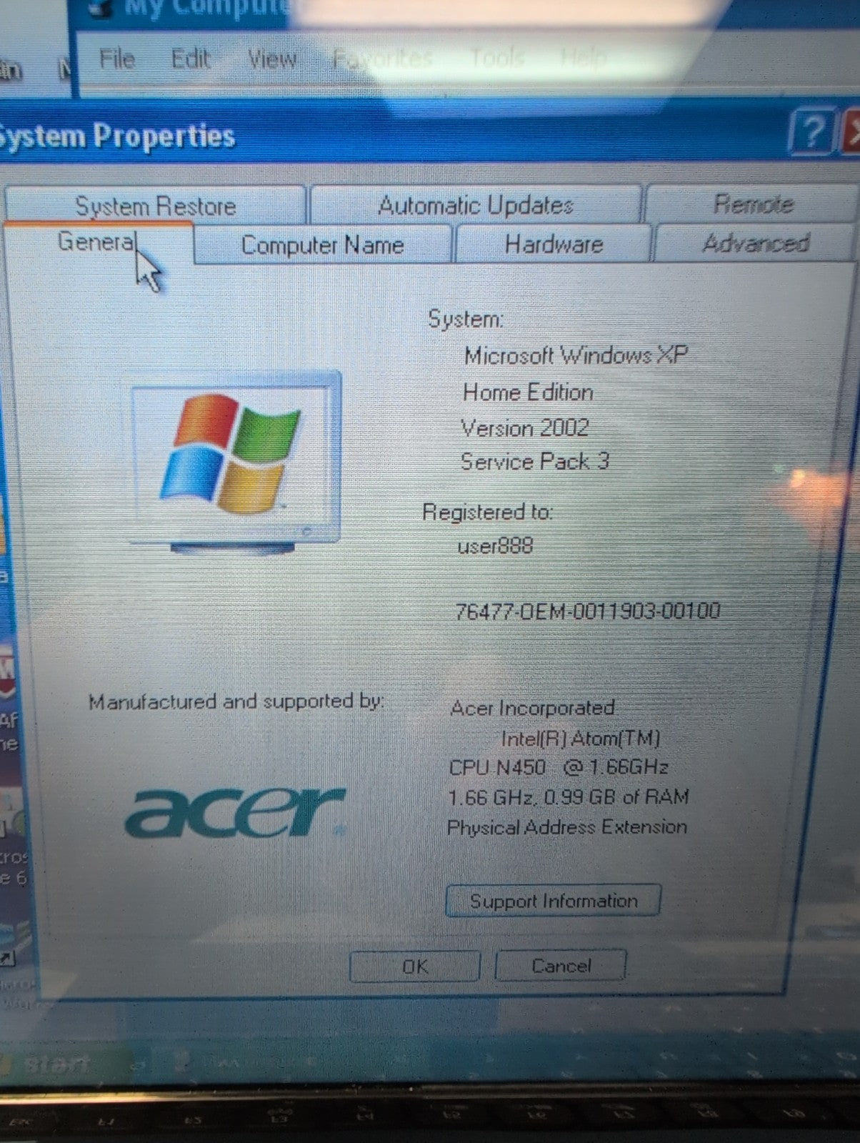 🔥 Acer Aspire One D260 10.1” Laptop Atom N450 CPU/1GB/160GB HDD/WinXP  (READ) -