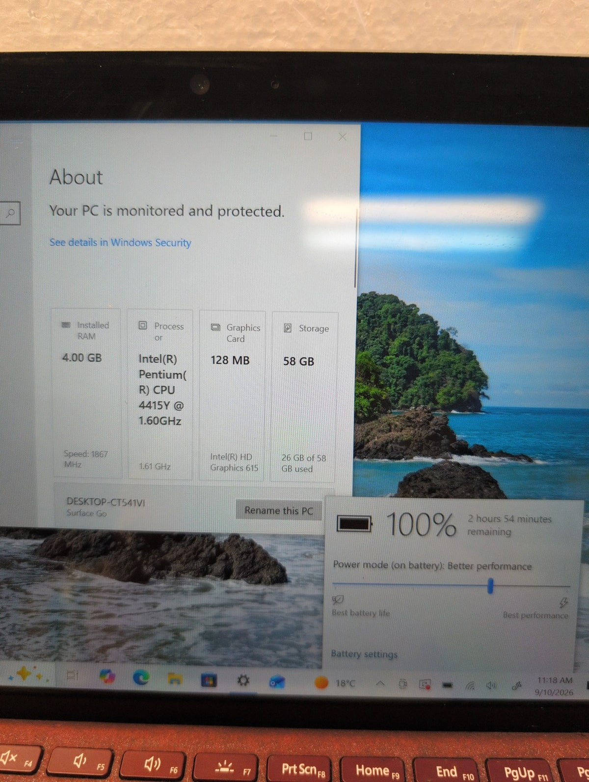 🎸 Microsoft Surface Go 1824 10in Tablet Pentium 4415Y CPU 4GB RAM 64GB Win 10