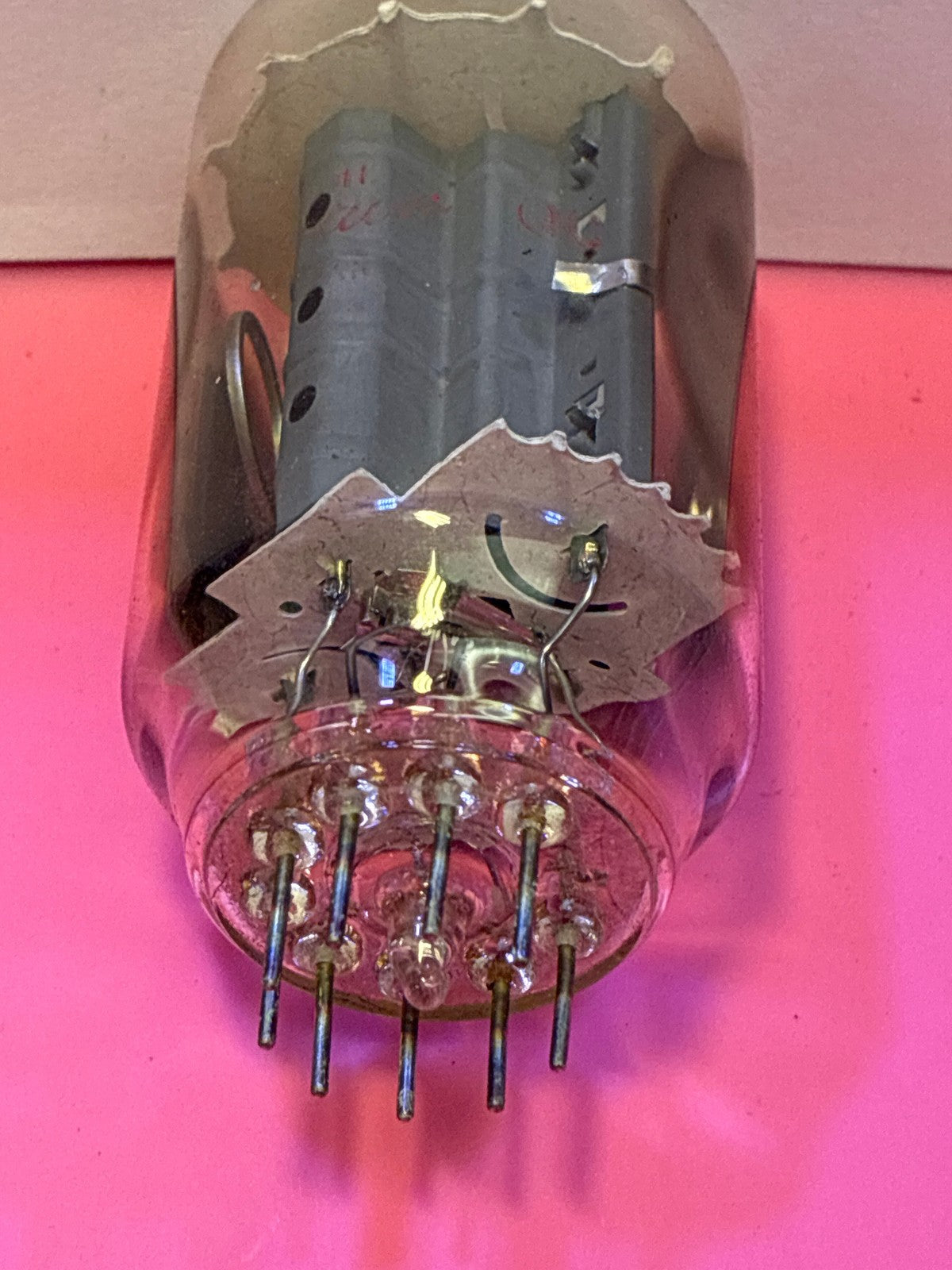 🔥 22JR6 Beam Power Tetrode Vacuum Tube Clear Glass Purple Getter Vintage