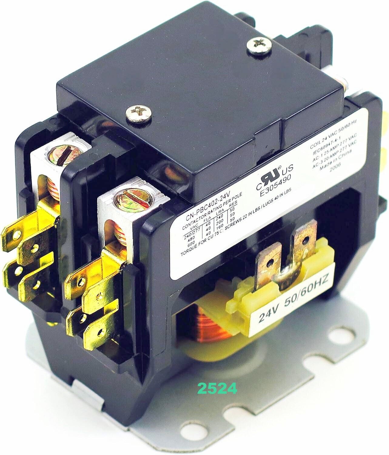 6x CN-PBC402-24V Yuco Definite Purpose 40A 2P AC/Heating/AIR Conditioning/HVAC