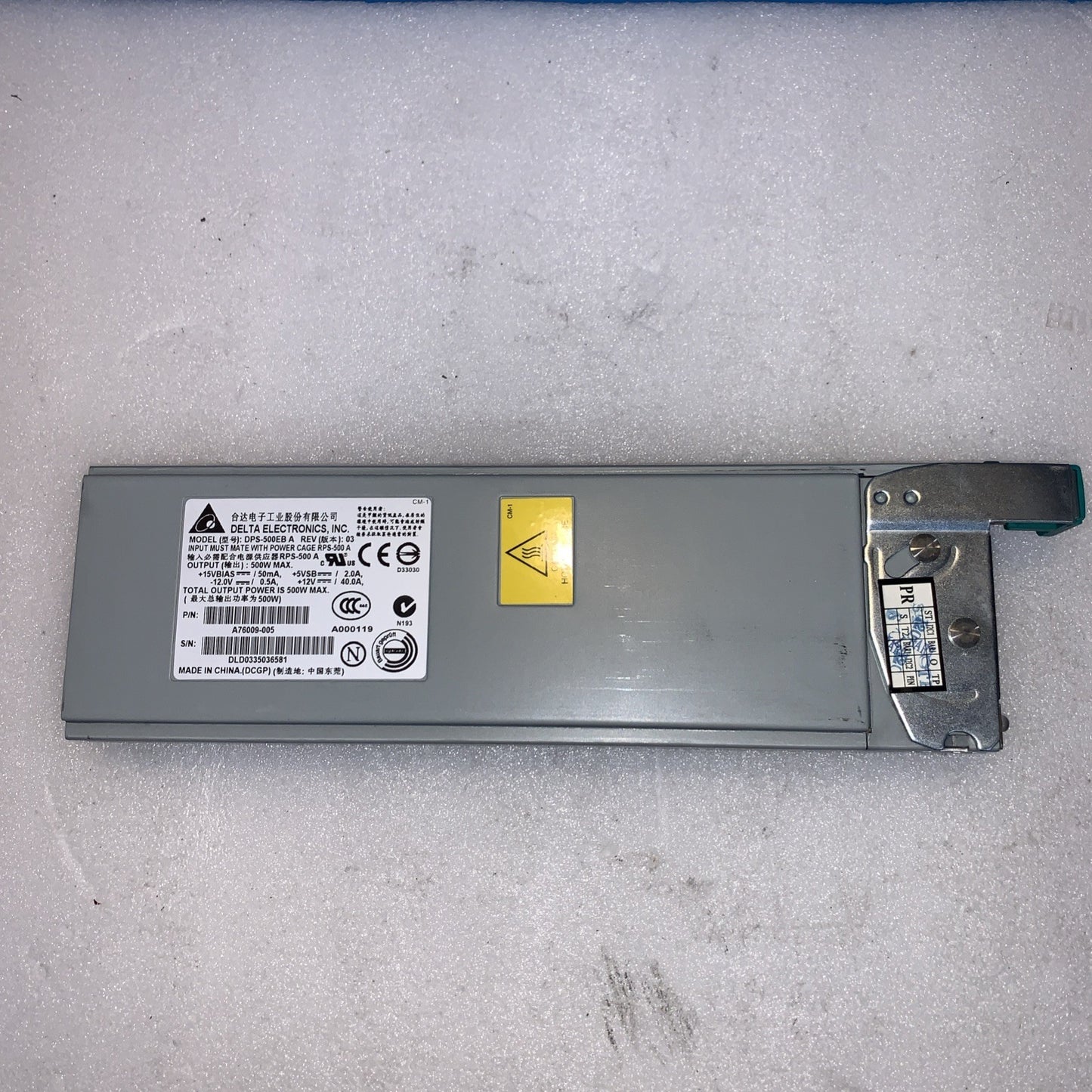 DELTA RPS-500A power supply cage w/ DPS-500EB A POWER SUPPLY
