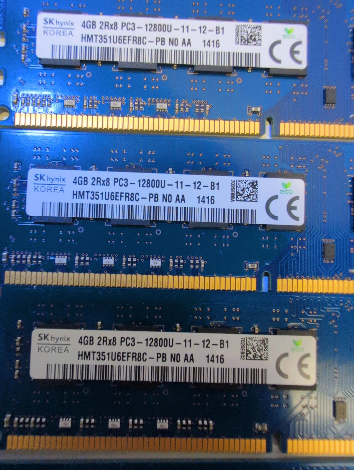 🎸 SK Hynix 16GB (4x4GB) DDR3 PC3-12800U 2Rx8 UDIMM Desktop RAM HMT351U6EFR8C-PB