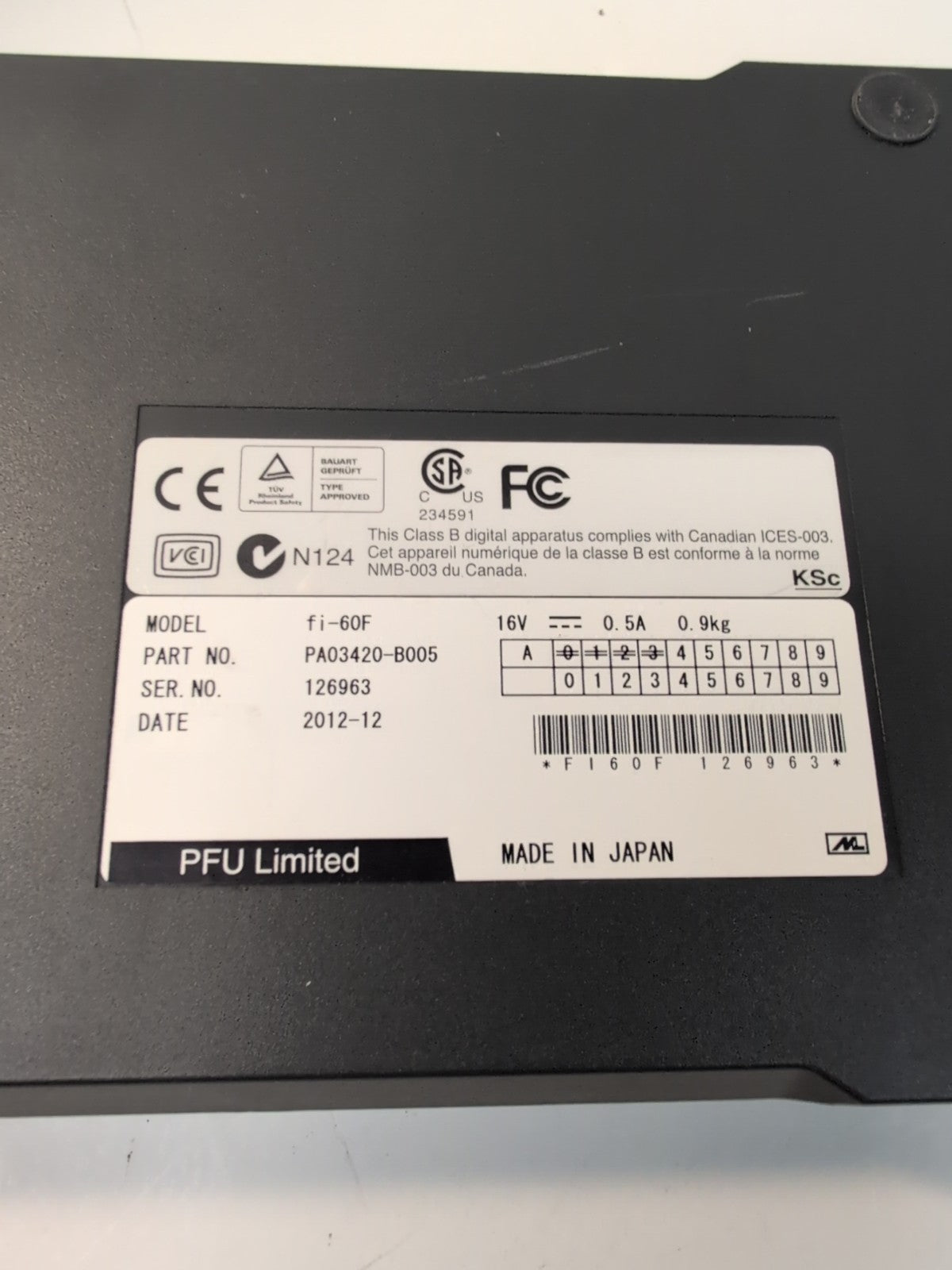 🔥 Fujitsu A6 size fi-60F Flat Color desktop USB  Scanner (NO Power Adapter) -