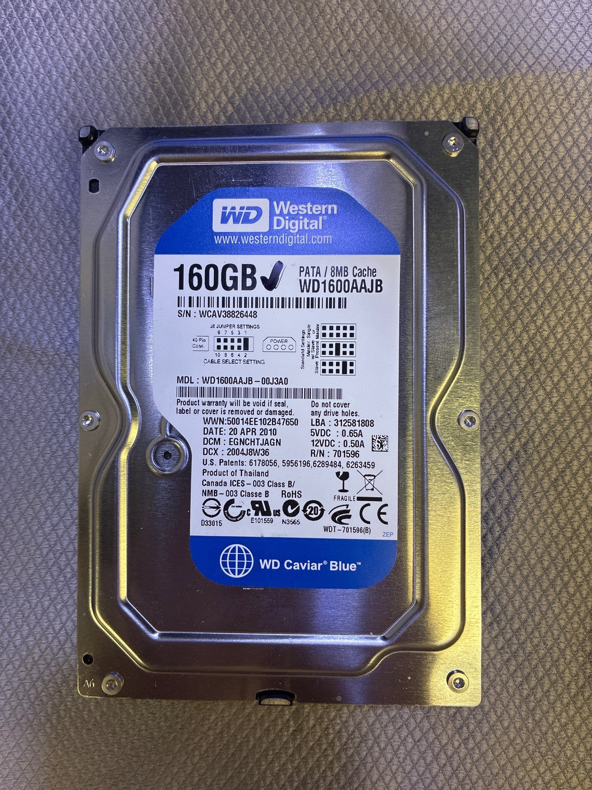 🔥 Western Digital WD Caviar Blue WD1600AAJB-00J3A0 160GB  IDE PATA 3.5" HDD