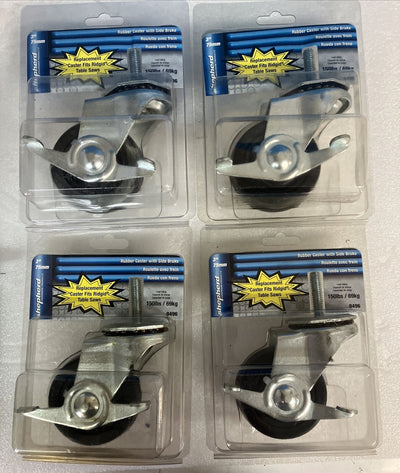 4x Shepherd Hardware Soft Rubber Swivel Caster 3" Inch 150 LB Capacity 9496 ~