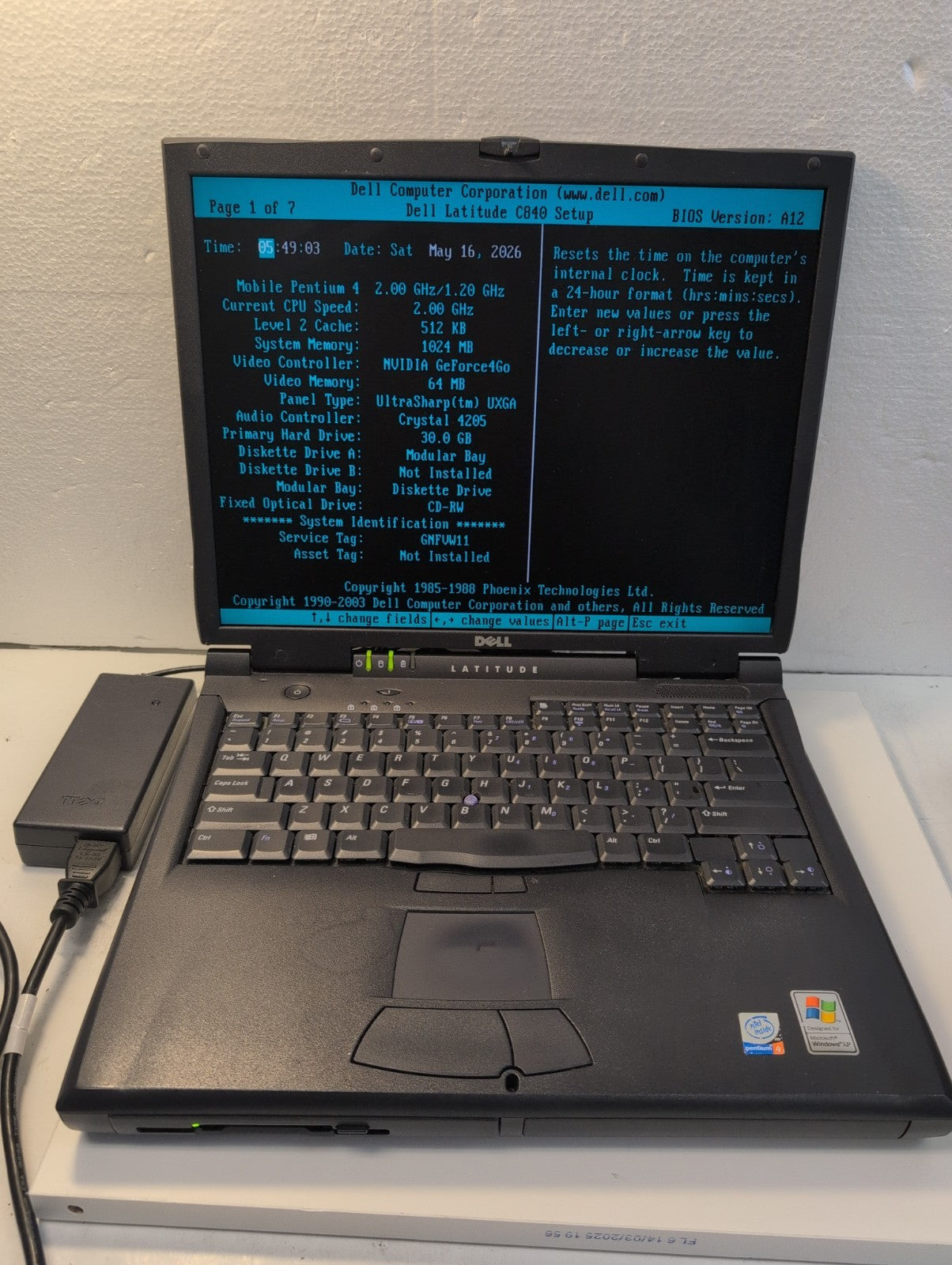 🔥NICE Dell Latitude C840 15" Laptop Pentium4 2.0GHz /1GB RAM /30GB HDD/WinXP  -