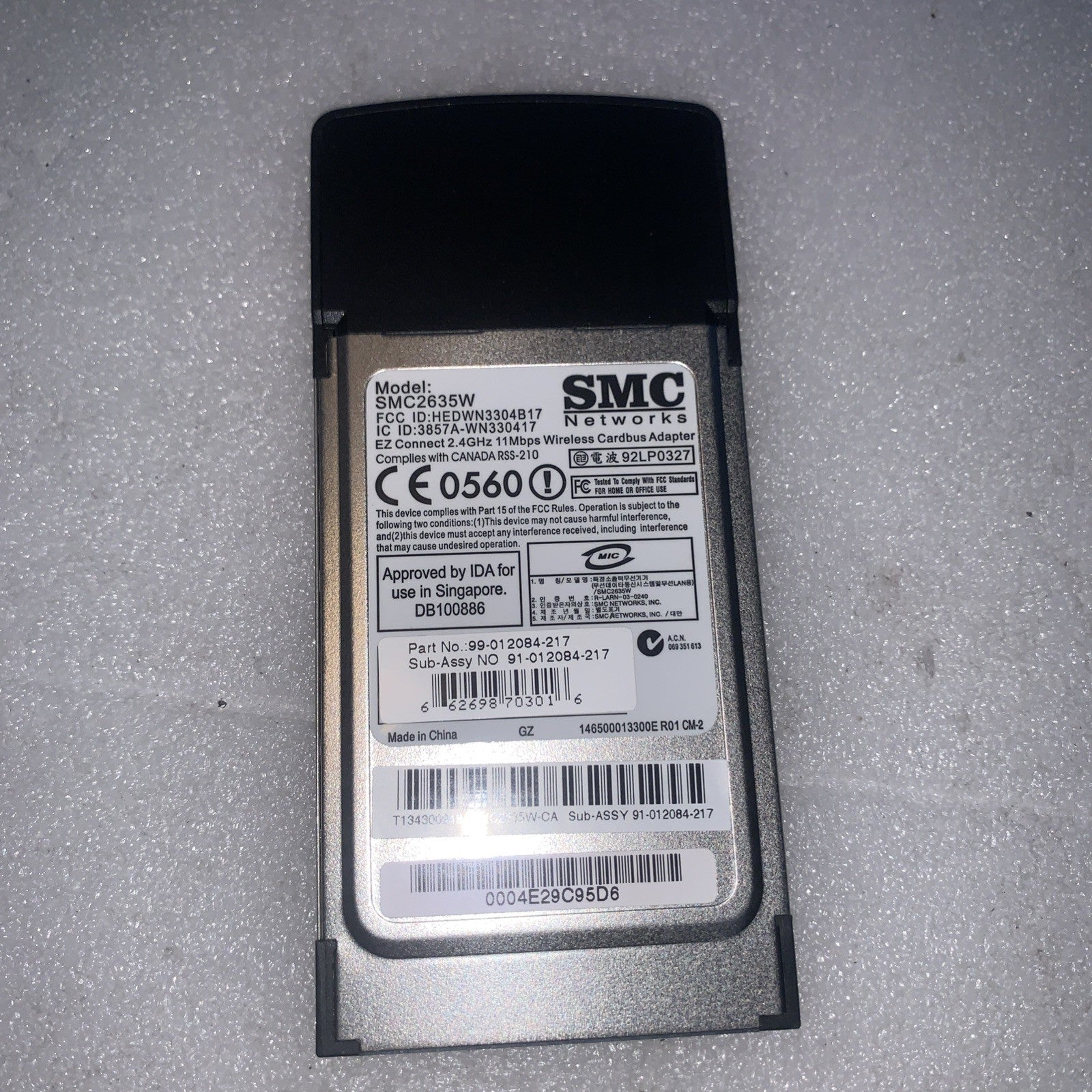 🔥 EZ Connect 2.4GHz PCMCIA Wireless Adapter, SMC SMC2635W For Vintage Laptops