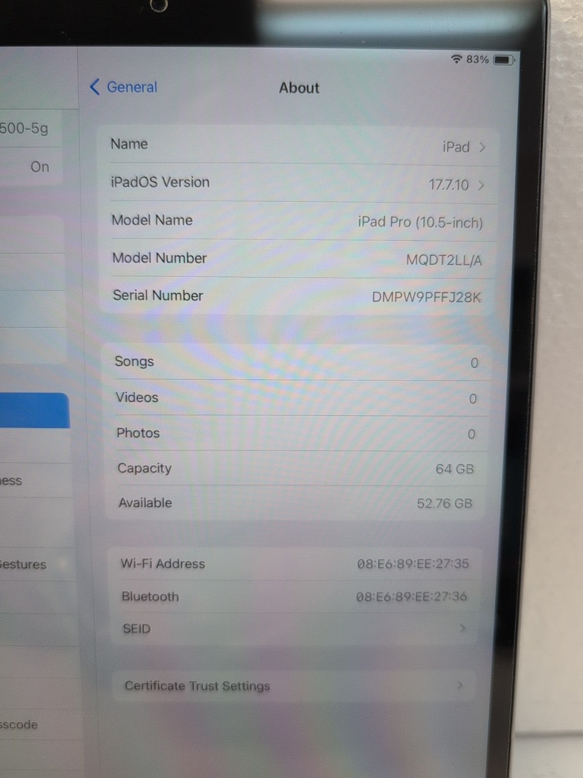 🔥 Apple iPad Pro 1st Gen 10.5" A1701 64GB Tablet WiFi Space Gray Working  -